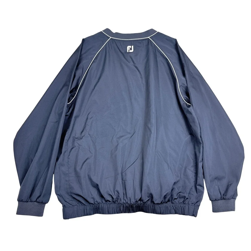 FootJoy‎ V Neck Golf Windbreaker Jacket Mens XL Navy Blue Polyester